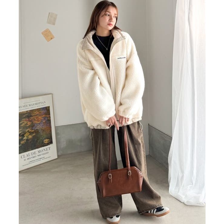 冷え知らず＆洒落見えアウター。あったかボア異素材切り替えブルゾン | Classical Elf  | 詳細画像6 