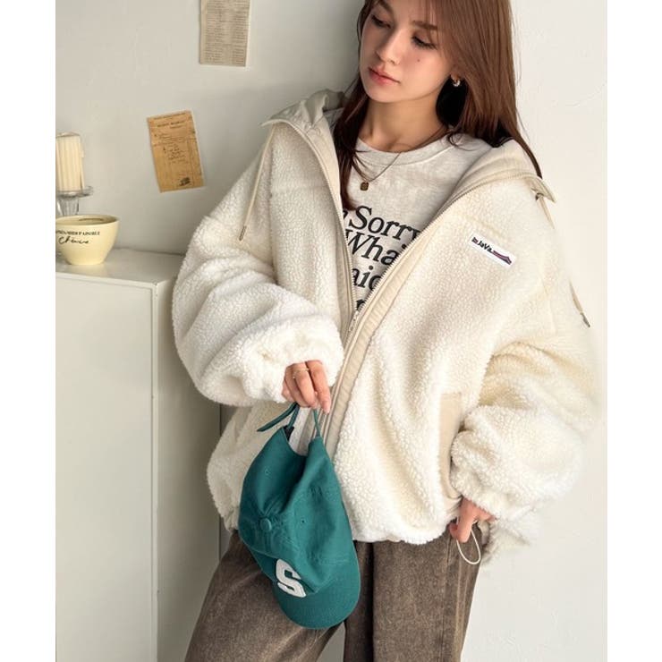 冷え知らず＆洒落見えアウター。あったかボア異素材切り替えブルゾン | Classical Elf  | 詳細画像8 