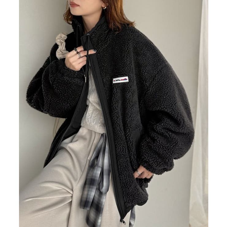 冷え知らず＆洒落見えアウター。あったかボア異素材切り替えブルゾン | Classical Elf  | 詳細画像10 