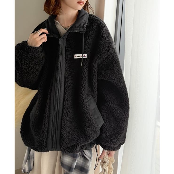 冷え知らず＆洒落見えアウター。あったかボア異素材切り替えブルゾン | Classical Elf  | 詳細画像11 