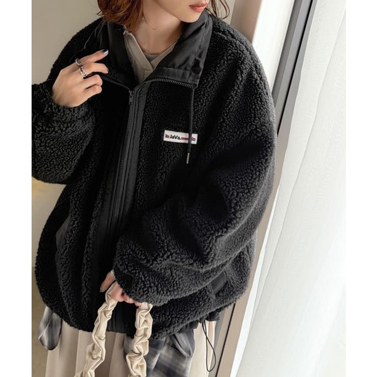 冷え知らず＆洒落見えアウター。あったかボア異素材切り替えブルゾン | Classical Elf  | 詳細画像12 