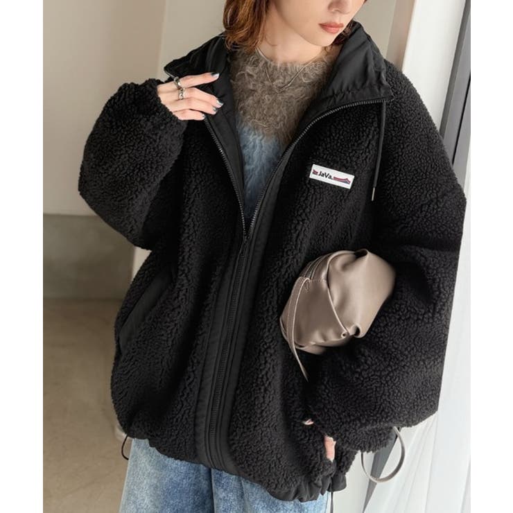 冷え知らず＆洒落見えアウター。あったかボア異素材切り替えブルゾン | Classical Elf  | 詳細画像16 