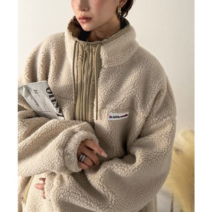 冷え知らず＆洒落見えアウター。あったかボア異素材切り替えブルゾン | Classical Elf  | 詳細画像21 