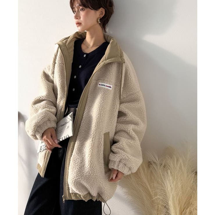 冷え知らず＆洒落見えアウター。あったかボア異素材切り替えブルゾン | Classical Elf  | 詳細画像27 