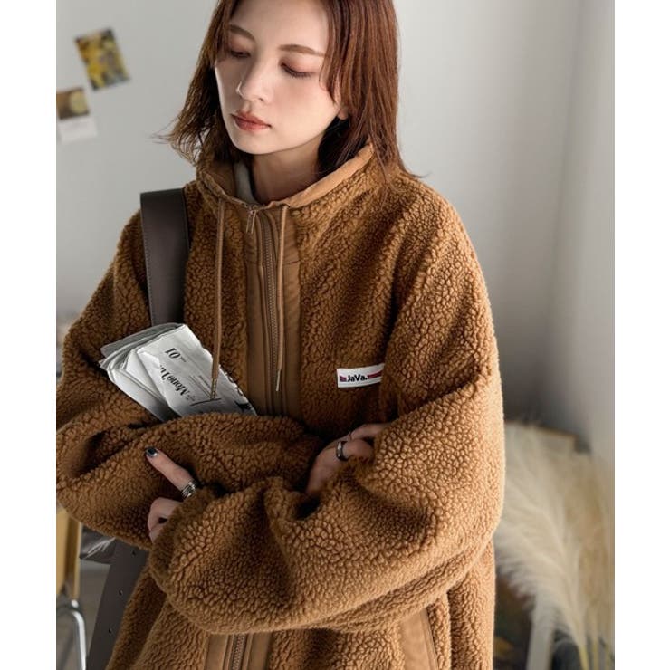 冷え知らず＆洒落見えアウター。あったかボア異素材切り替えブルゾン | Classical Elf  | 詳細画像31 