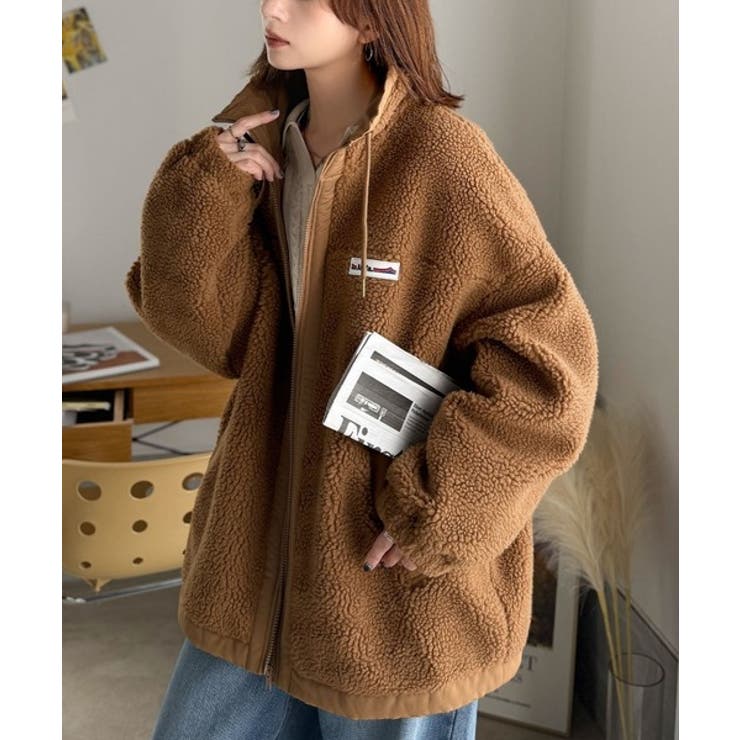 冷え知らず＆洒落見えアウター。あったかボア異素材切り替えブルゾン | Classical Elf  | 詳細画像34 