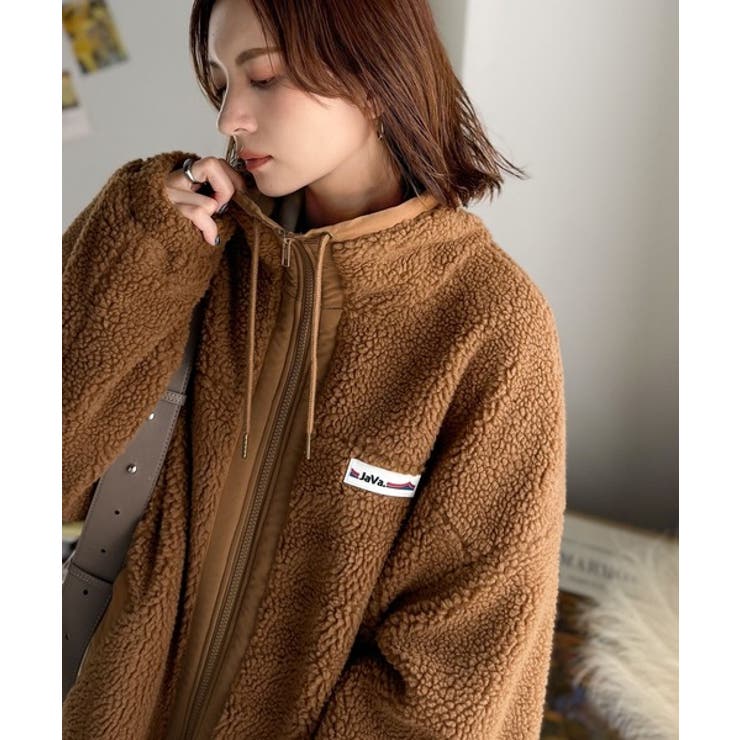 冷え知らず＆洒落見えアウター。あったかボア異素材切り替えブルゾン | Classical Elf  | 詳細画像36 