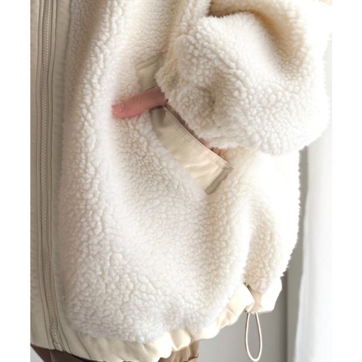 冷え知らず＆洒落見えアウター。あったかボア異素材切り替えブルゾン | Classical Elf  | 詳細画像44 