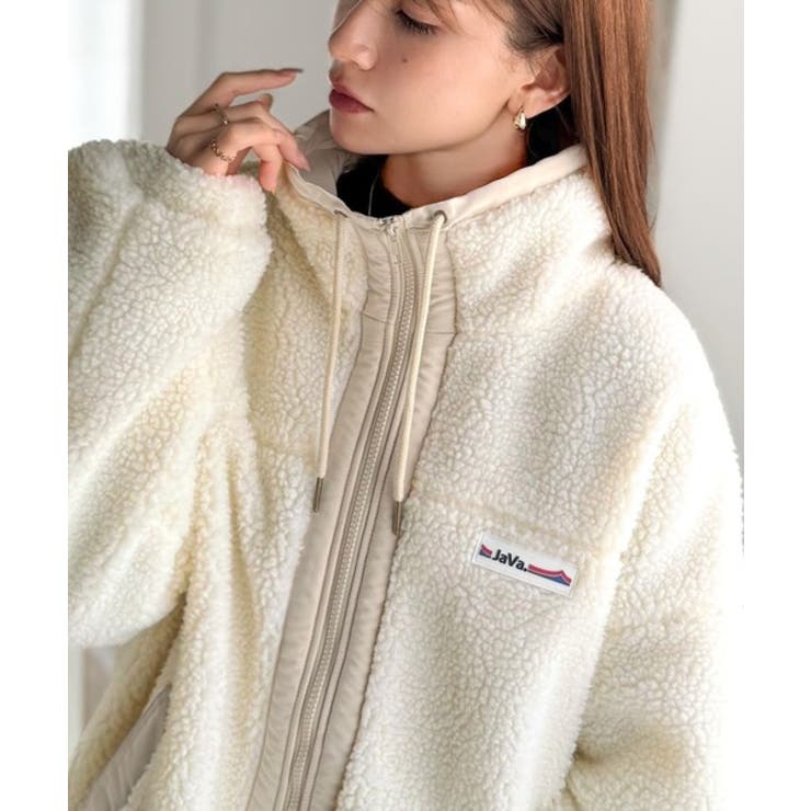 冷え知らず＆洒落見えアウター。あったかボア異素材切り替えブルゾン | Classical Elf  | 詳細画像1 