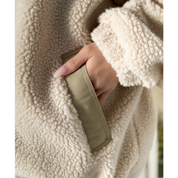 冷え知らず＆洒落見えアウター。あったかボア異素材切り替えブルゾン | Classical Elf  | 詳細画像47 