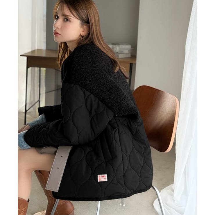 《JaVaジャバコラボ》軽くて暖かい、旬顔ボア切替♪ノーカラーひょうたんキルティ… | Classical Elf  | 詳細画像20 