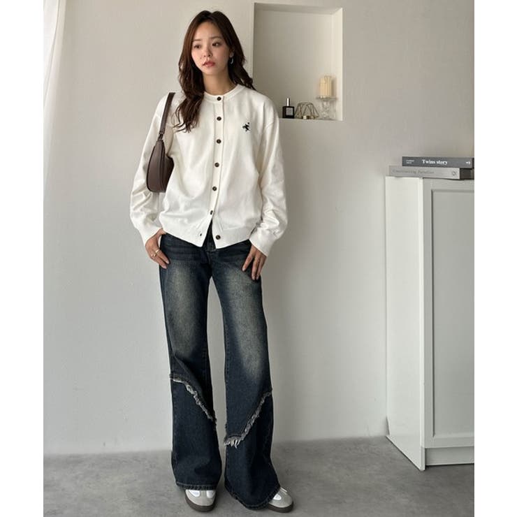 着まわし自在のベーシックデザイン。配色刺繍カーディガン | Classical Elf  | 詳細画像6 