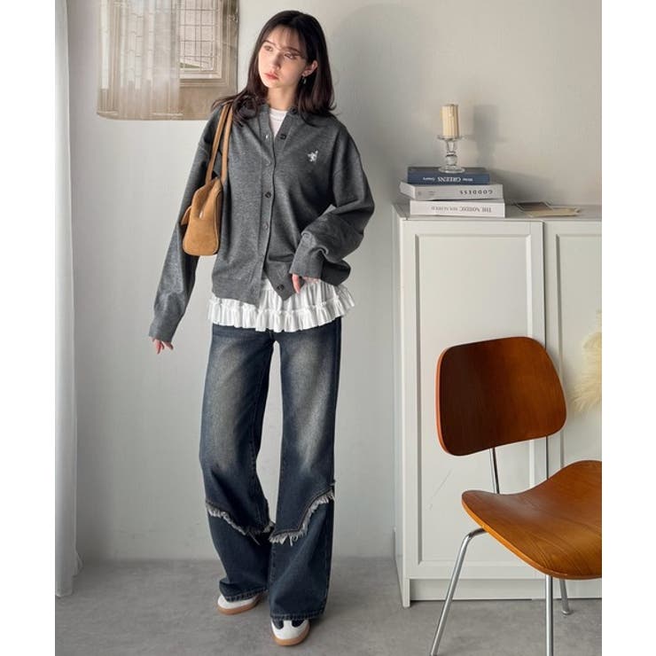 着まわし自在のベーシックデザイン。配色刺繍カーディガン | Classical Elf  | 詳細画像24 