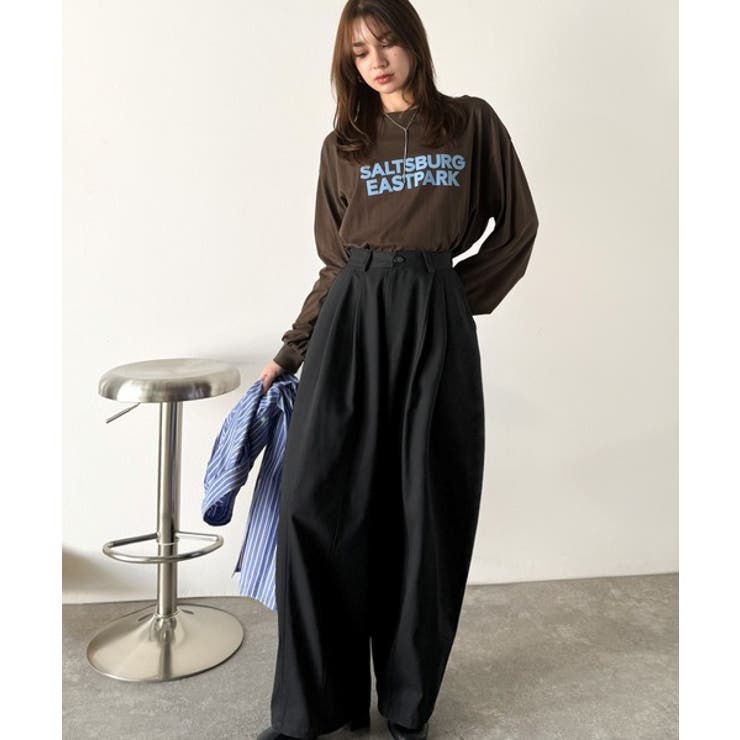 カーブで魅せる、抜け感シルエット。綿100％コットンツイルバレルレッグタックパン… | Classical Elf  | 詳細画像9 