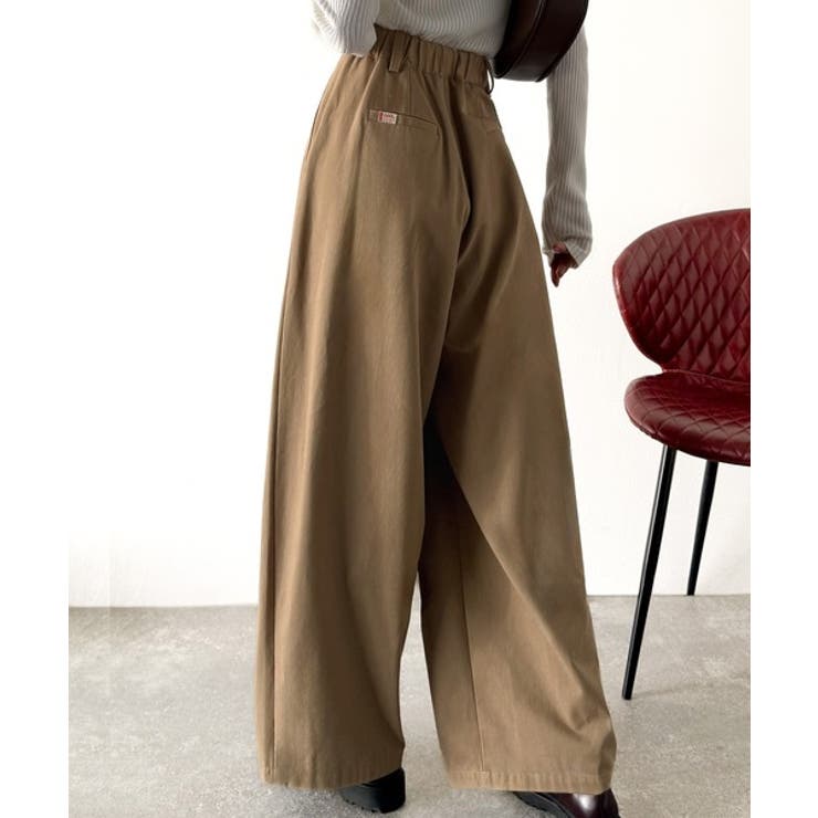 カーブで魅せる、抜け感シルエット。綿100％コットンツイルバレルレッグタックパン… | Classical Elf  | 詳細画像17 