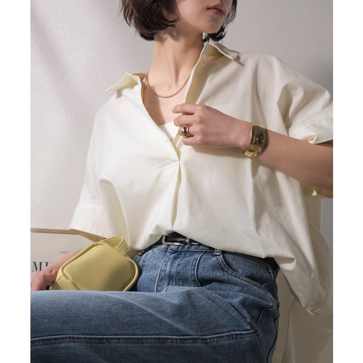 アイボリー | 《JaVaジャバコラボ》涼しげに、女っぽく。シアーオーバーサイズスキッパー半袖シ… | Classical Elf 