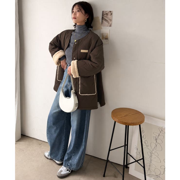 《JaVaジャバコラボ》袖もこにきゅんっ♪異素材で魅せる袖ボアキルティングコート… | Classical Elf  | 詳細画像25 