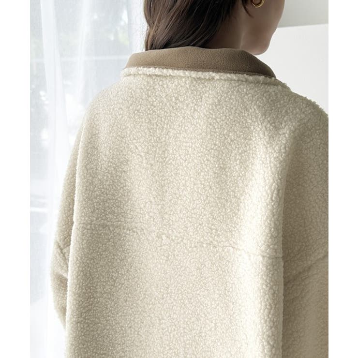 あったか素材でほっこり。JAVA刺繍ボアフリースハーフジップPO[品番