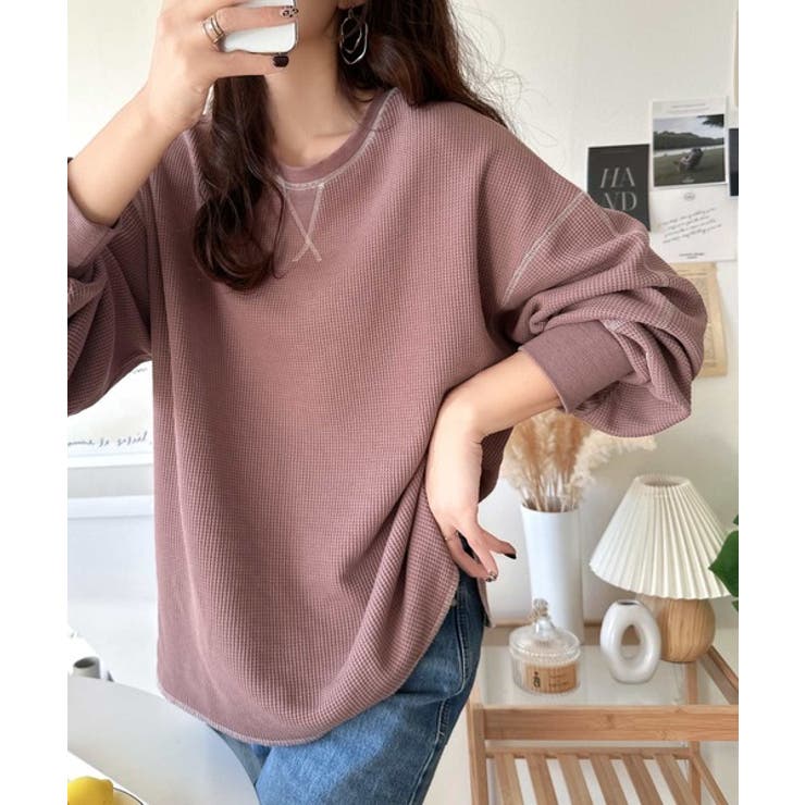 《JaVaジャバ 別注》シンプルなのに格上げ。2way配色ワッフルロンTee | Classical Elf  | 詳細画像38 