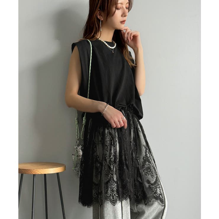 《JaVaジャバコラボ》１枚で旬な着こなし♪レースコンビチュニックTシャツワンピ… | Classical Elf  | 詳細画像8 