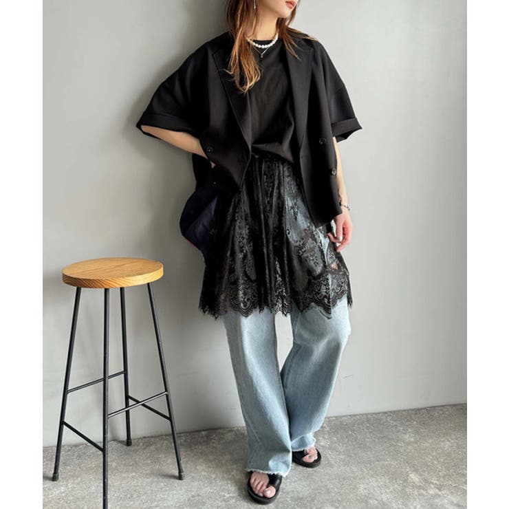 《JaVaジャバコラボ》１枚で旬な着こなし♪レースコンビチュニックTシャツワンピ… | Classical Elf  | 詳細画像11 