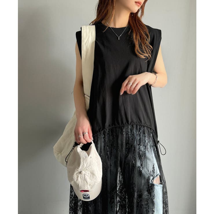 《JaVaジャバコラボ》１枚で旬な着こなし♪レースコンビチュニックTシャツワンピ… | Classical Elf  | 詳細画像12 