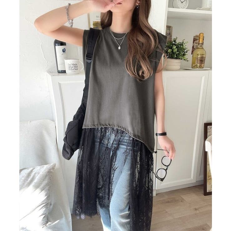 《JaVaジャバコラボ》１枚で旬な着こなし♪レースコンビチュニックTシャツワンピ… | Classical Elf  | 詳細画像19 