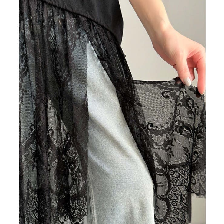 《JaVaジャバコラボ》１枚で旬な着こなし♪レースコンビチュニックTシャツワンピ… | Classical Elf  | 詳細画像26 
