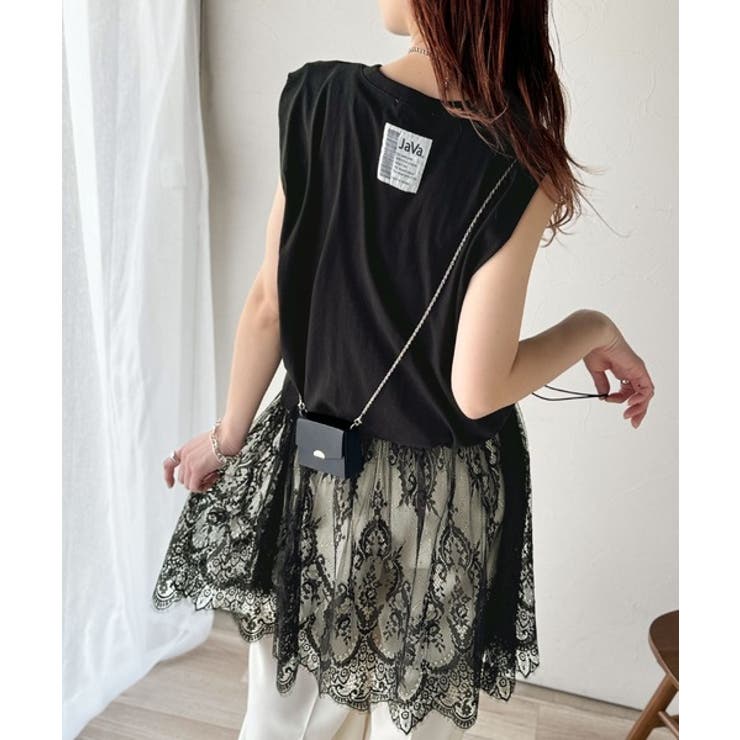 《JaVaジャバコラボ》１枚で旬な着こなし♪レースコンビチュニックTシャツワンピ… | Classical Elf  | 詳細画像4 