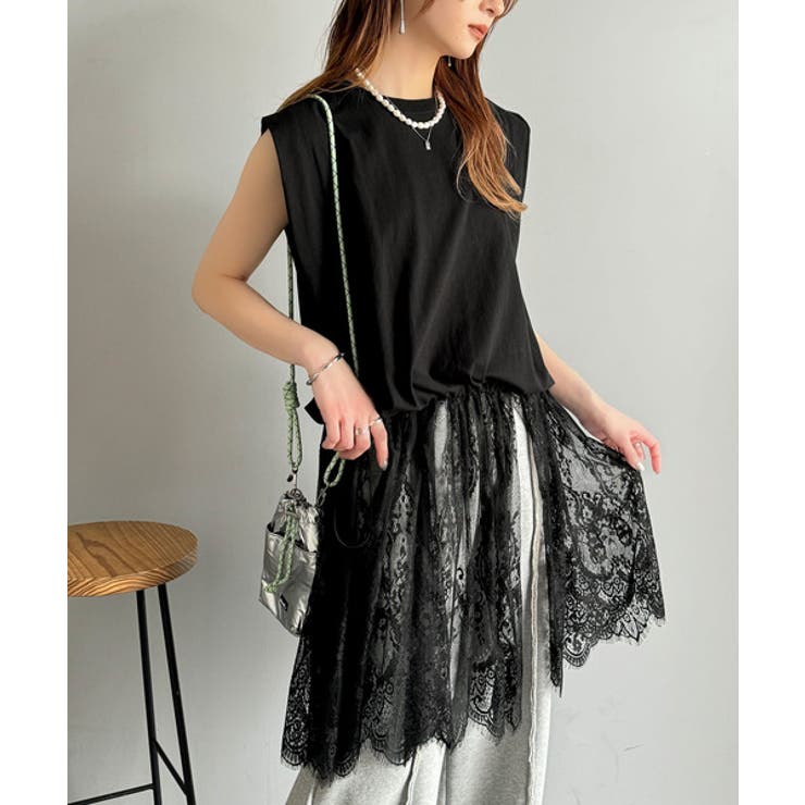 《JaVaジャバコラボ》１枚で旬な着こなし♪レースコンビチュニックTシャツワンピ… | Classical Elf  | 詳細画像5 