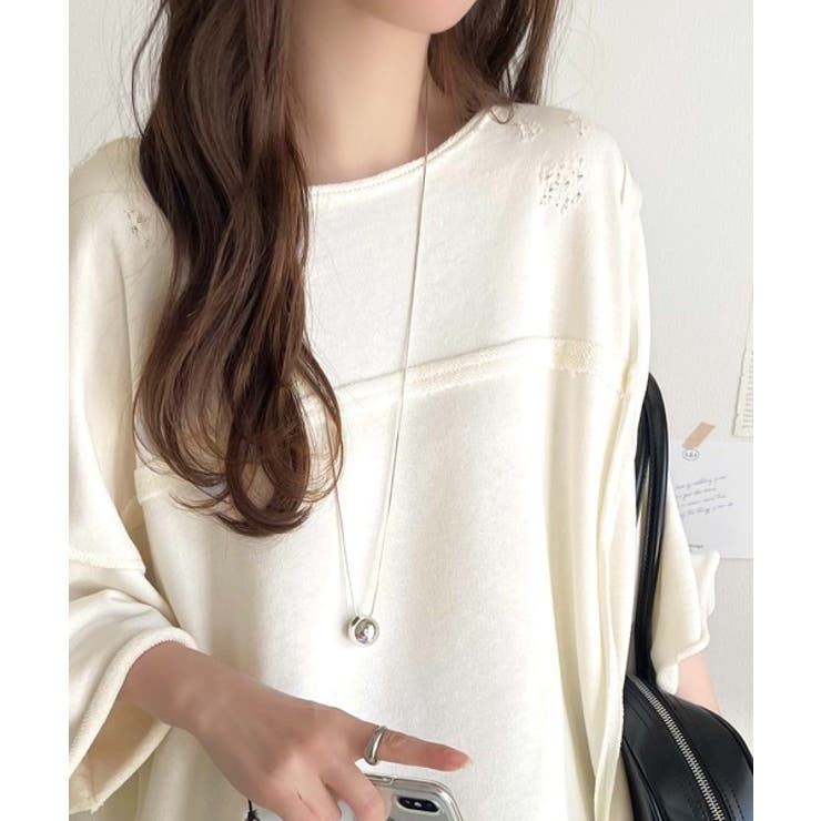 カジュアルコーデ の主役に。半袖ダメージ加工裏毛プルオーバー | Classical Elf  | 詳細画像8 