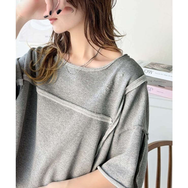 カジュアルコーデ の主役に。半袖ダメージ加工裏毛プルオーバー | Classical Elf  | 詳細画像11 