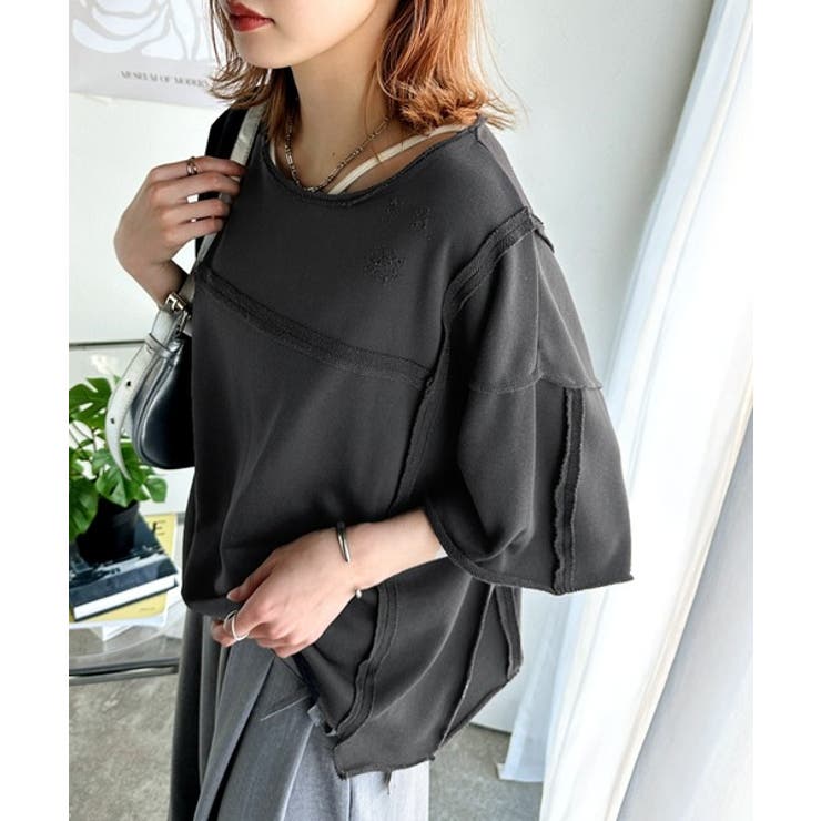 カジュアルコーデ の主役に。半袖ダメージ加工裏毛プルオーバー | Classical Elf  | 詳細画像20 