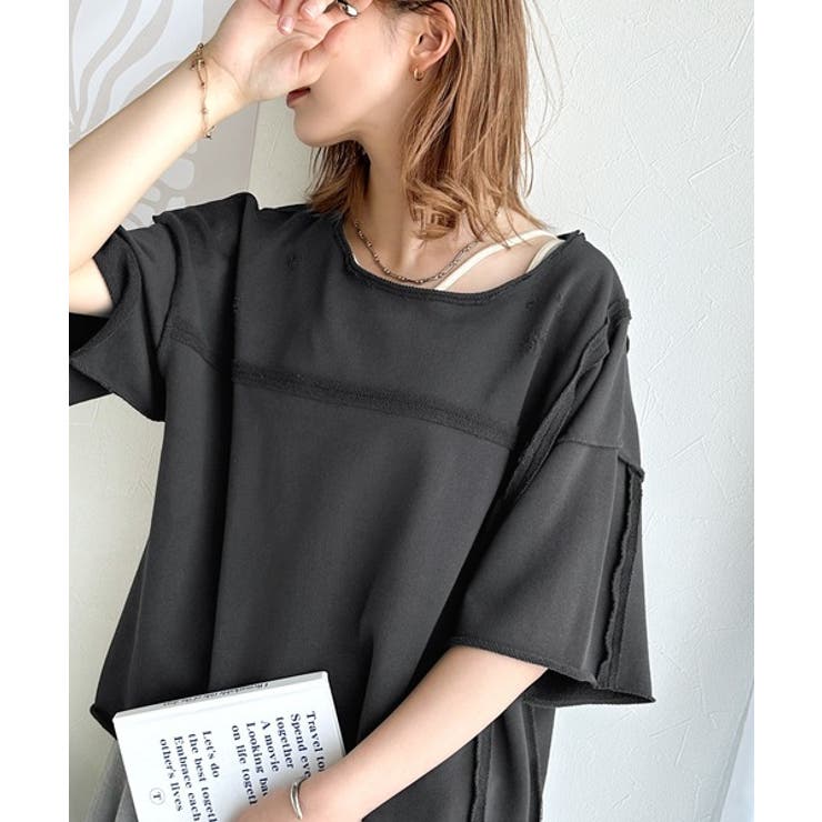 カジュアルコーデ の主役に。半袖ダメージ加工裏毛プルオーバー | Classical Elf  | 詳細画像23 