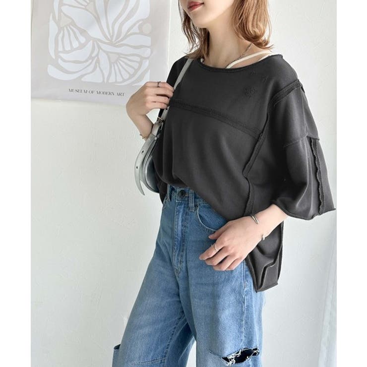 カジュアルコーデ の主役に。半袖ダメージ加工裏毛プルオーバー | Classical Elf  | 詳細画像25 