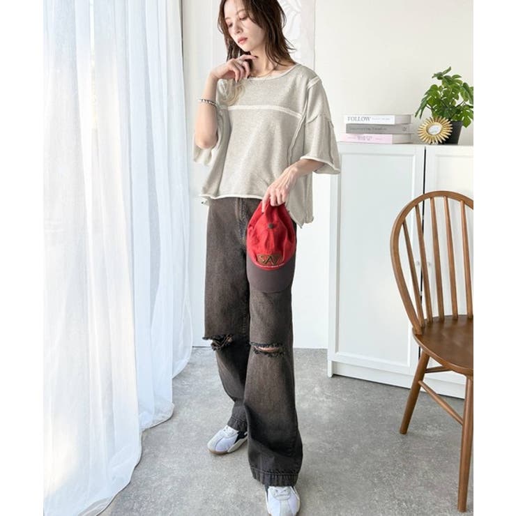 カジュアルコーデ の主役に。半袖ダメージ加工裏毛プルオーバー | Classical Elf  | 詳細画像31 