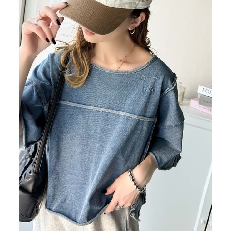 カジュアルコーデ の主役に。半袖ダメージ加工裏毛プルオーバー | Classical Elf  | 詳細画像34 