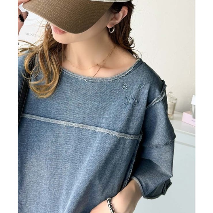 カジュアルコーデ の主役に。半袖ダメージ加工裏毛プルオーバー | Classical Elf  | 詳細画像35 