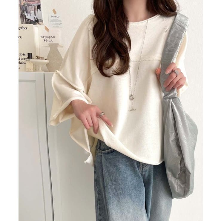 カジュアルコーデ の主役に。半袖ダメージ加工裏毛プルオーバー | Classical Elf  | 詳細画像1 