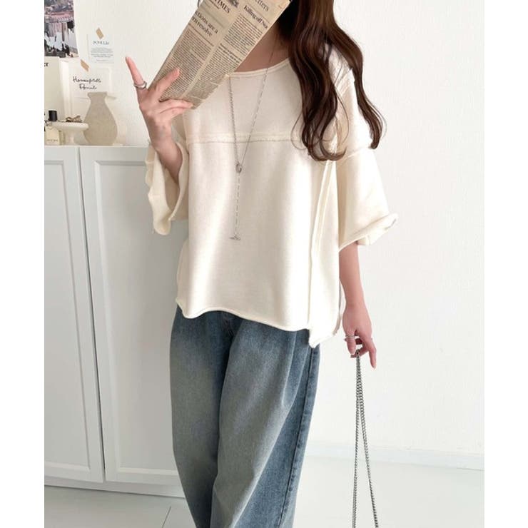 カジュアルコーデ の主役に。半袖ダメージ加工裏毛プルオーバー | Classical Elf  | 詳細画像3 