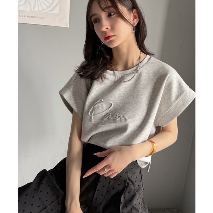 《JaVaジャバコラボ》上品な大人の抜け感。フロントPAEANエンボス加工半袖T… | Classical Elf  | 詳細画像8 