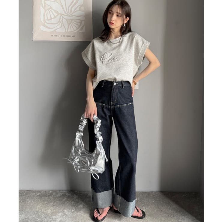 《JaVaジャバコラボ》上品な大人の抜け感。フロントPAEANエンボス加工半袖T… | Classical Elf  | 詳細画像15 