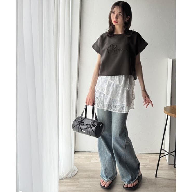 《JaVaジャバコラボ》上品な大人の抜け感。フロントPAEANエンボス加工半袖T… | Classical Elf  | 詳細画像23 