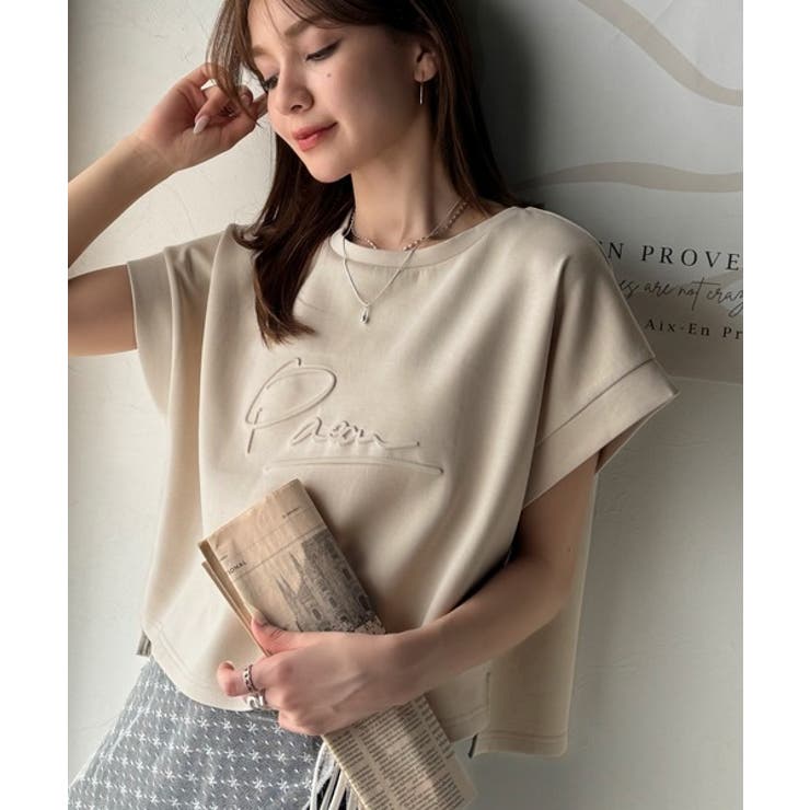 《JaVaジャバコラボ》上品な大人の抜け感。フロントPAEANエンボス加工半袖T… | Classical Elf  | 詳細画像27 