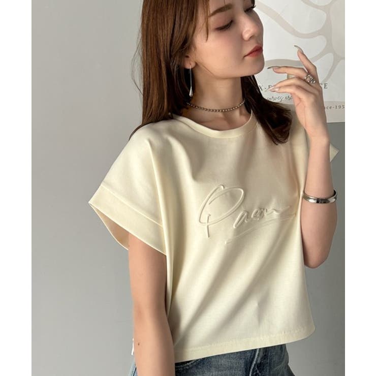 《JaVaジャバコラボ》上品な大人の抜け感。フロントPAEANエンボス加工半袖T… | Classical Elf  | 詳細画像2 