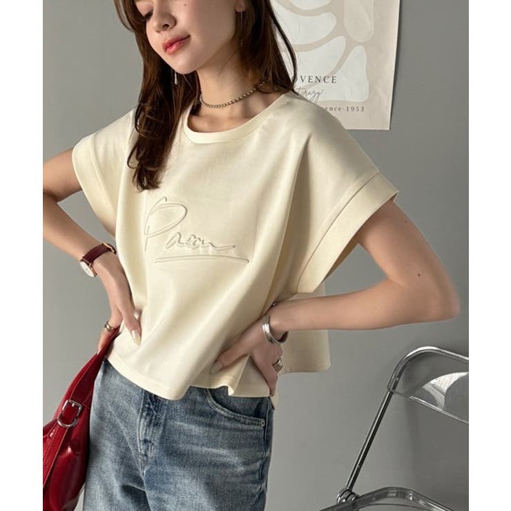 《JaVaジャバコラボ》上品な大人の抜け感。フロントPAEANエンボス加工半袖T… | Classical Elf  | 詳細画像4 