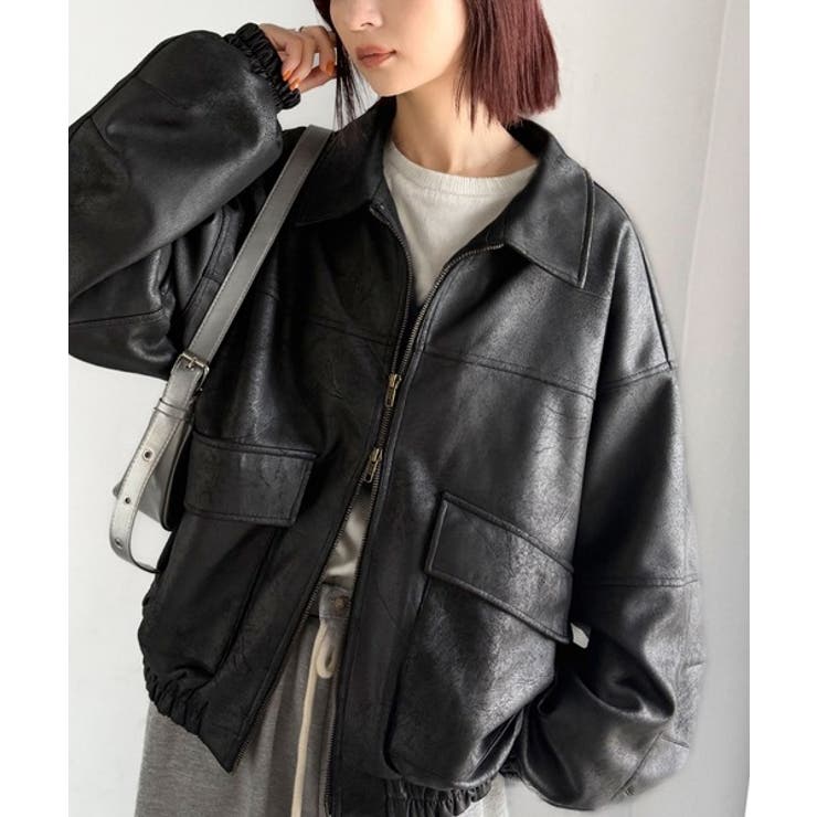 ブラック | ちょっと背伸びなストリートMIX。ヴィンテージスウェード風ダブルジップブルゾン | Classical Elf 