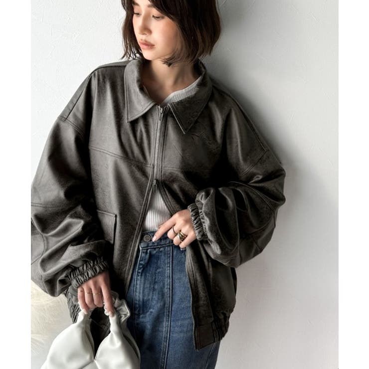 ちょっと背伸びなストリートMIX。ヴィンテージスウェード風ダブルジップブルゾン | Classical Elf  | 詳細画像15 