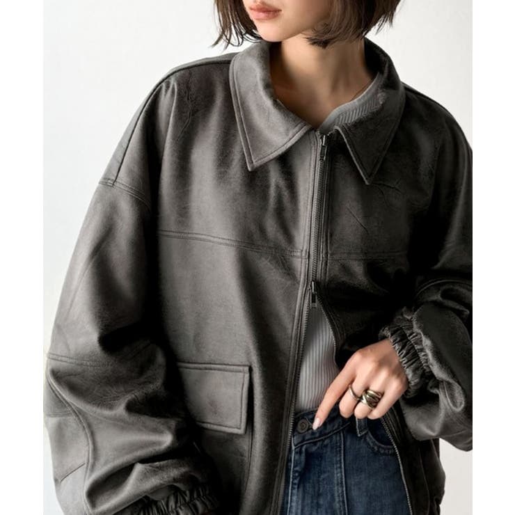 ちょっと背伸びなストリートMIX。ヴィンテージスウェード風ダブルジップブルゾン | Classical Elf  | 詳細画像17 