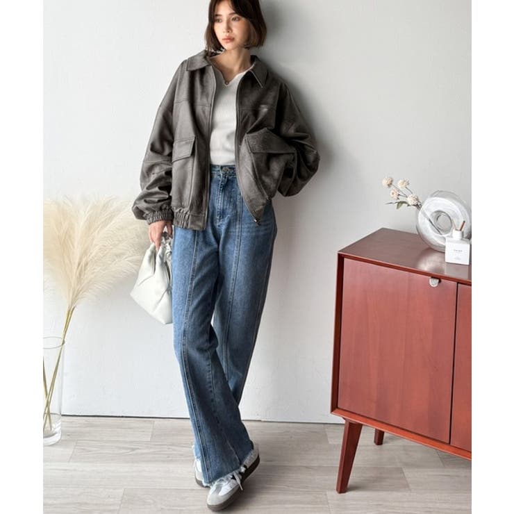 ちょっと背伸びなストリートMIX。ヴィンテージスウェード風ダブルジップブルゾン | Classical Elf  | 詳細画像19 